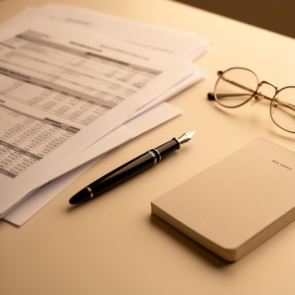 Documentos e detalhes do trabalho contabilístico